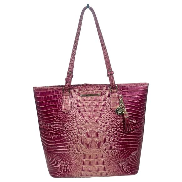 Brahmin Asher Tote Bag Shoulder Bag Magenta Ombre Melbourne Leather Pink - Picture 1 of 12